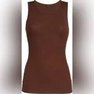 Skims Boyfried Ribbed Tank Cocoa NWT